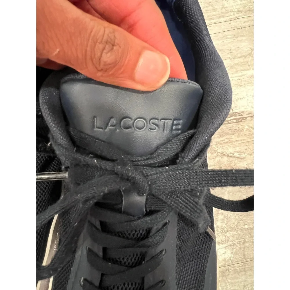 Lacoste Men's Tramline 116 Sneakers Navy Blue Mesh Vibram Sole Shoes Size 10